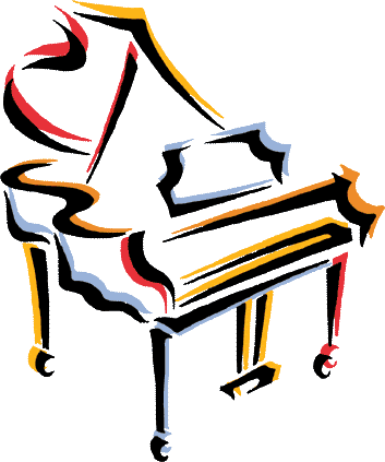 Piano outlined in color