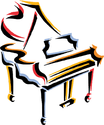 Piano outlined in color